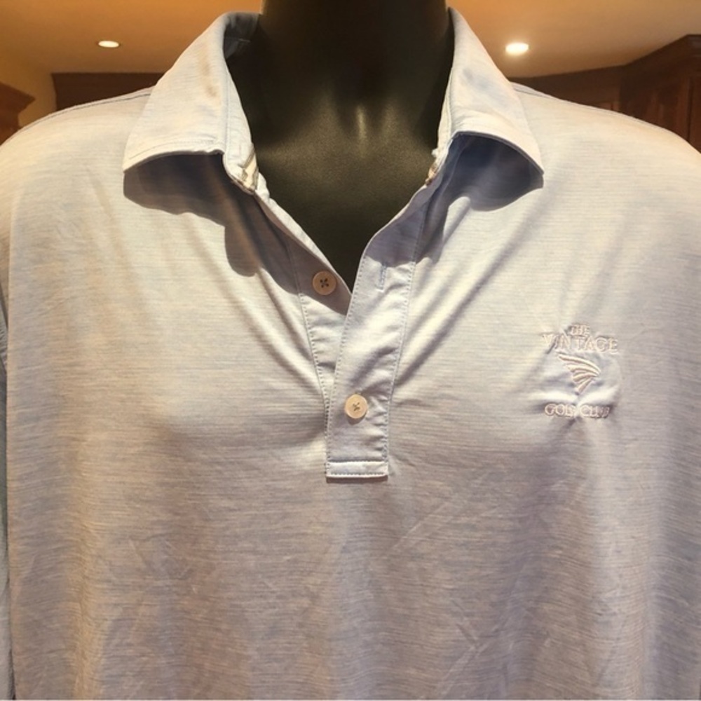 EUC FootJoy men’s‎ long sleeve golf polo.Sharp blue Heather w/logo on c… - Picture 3 of 9